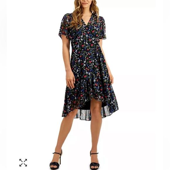 Calvin Klein Dresses & Skirts - CALVIN KLEIN Ditsy-Floral A-Line Dress size 10 multicolor knee length
